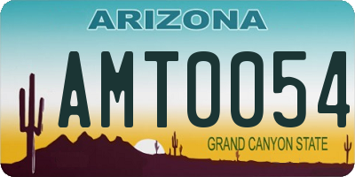 AZ license plate AMT0054