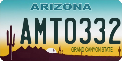AZ license plate AMT0332