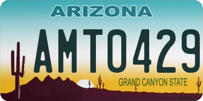 AZ license plate AMT0429