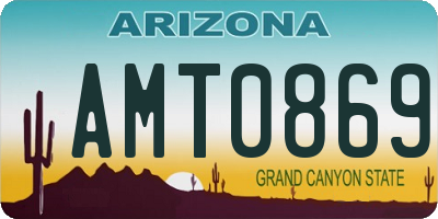 AZ license plate AMT0869