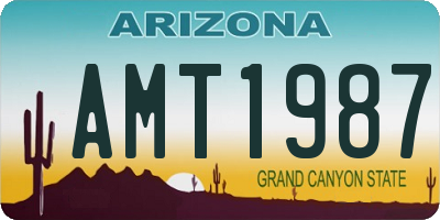 AZ license plate AMT1987