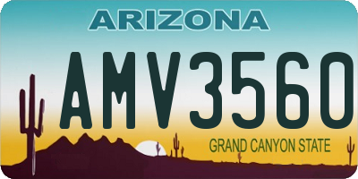 AZ license plate AMV3560
