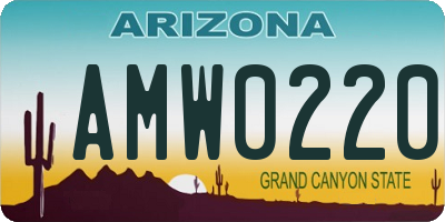 AZ license plate AMW0220
