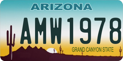 AZ license plate AMW1978