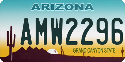 AZ license plate AMW2296