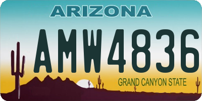 AZ license plate AMW4836