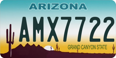 AZ license plate AMX7722