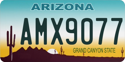 AZ license plate AMX9077