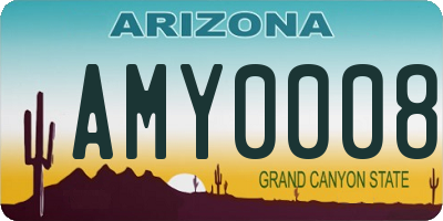 AZ license plate AMY0008