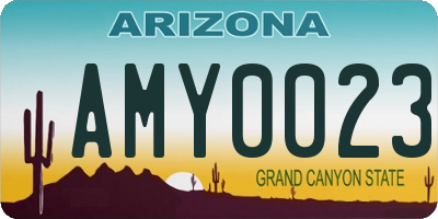 AZ license plate AMY0023