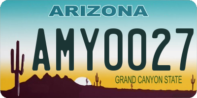 AZ license plate AMY0027