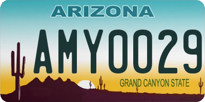 AZ license plate AMY0029