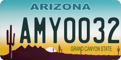 AZ license plate AMY0032