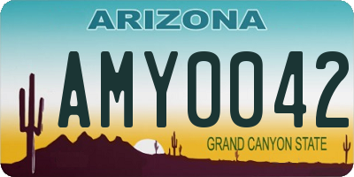 AZ license plate AMY0042