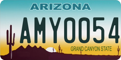 AZ license plate AMY0054