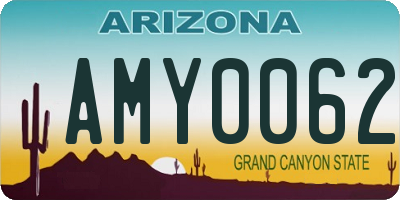 AZ license plate AMY0062