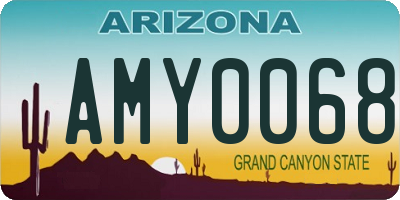 AZ license plate AMY0068