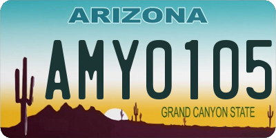 AZ license plate AMY0105