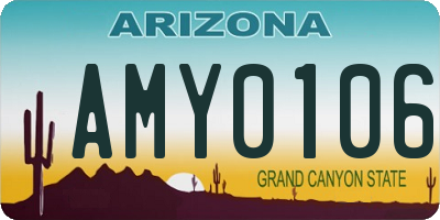 AZ license plate AMY0106