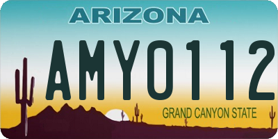 AZ license plate AMY0112