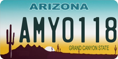 AZ license plate AMY0118