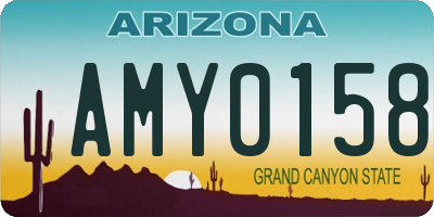 AZ license plate AMY0158