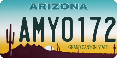 AZ license plate AMY0172