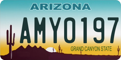 AZ license plate AMY0197
