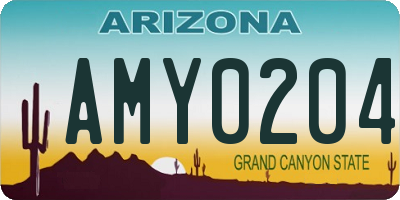 AZ license plate AMY0204