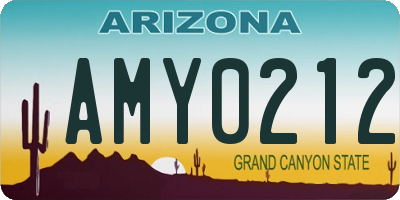 AZ license plate AMY0212
