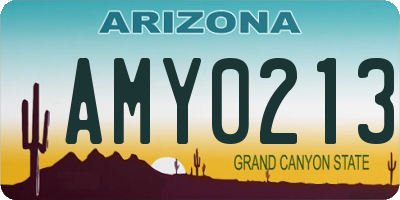 AZ license plate AMY0213
