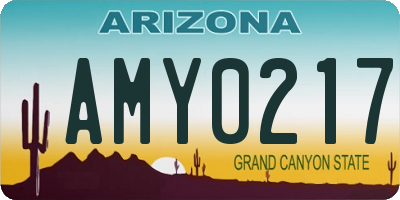 AZ license plate AMY0217