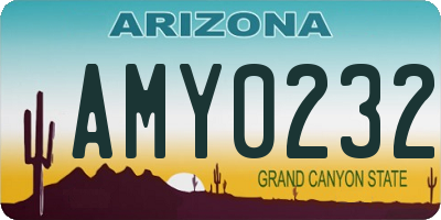 AZ license plate AMY0232