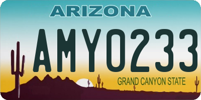 AZ license plate AMY0233