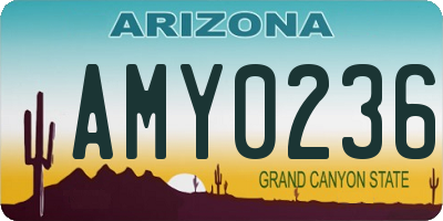 AZ license plate AMY0236