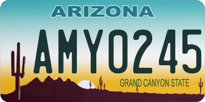 AZ license plate AMY0245