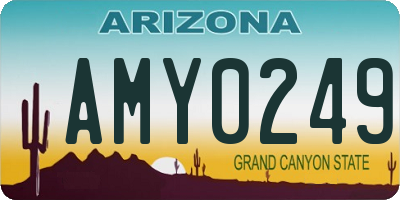 AZ license plate AMY0249