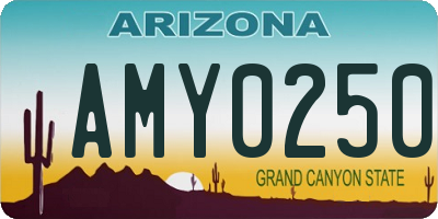 AZ license plate AMY0250