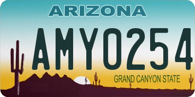 AZ license plate AMY0254