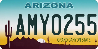 AZ license plate AMY0255