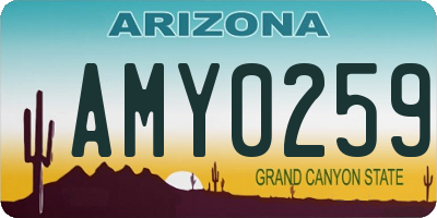 AZ license plate AMY0259