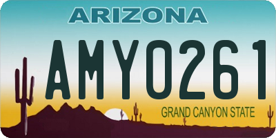 AZ license plate AMY0261
