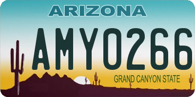 AZ license plate AMY0266