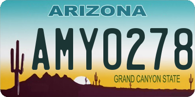 AZ license plate AMY0278