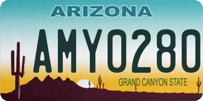 AZ license plate AMY0280