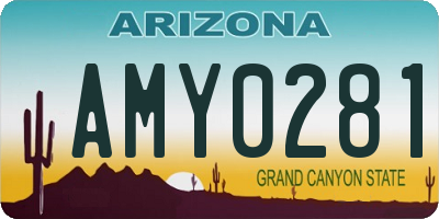 AZ license plate AMY0281