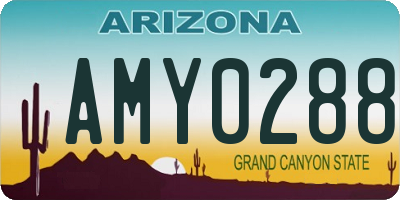 AZ license plate AMY0288