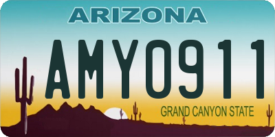 AZ license plate AMY0911