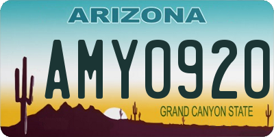 AZ license plate AMY0920
