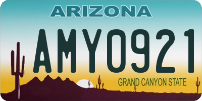AZ license plate AMY0921